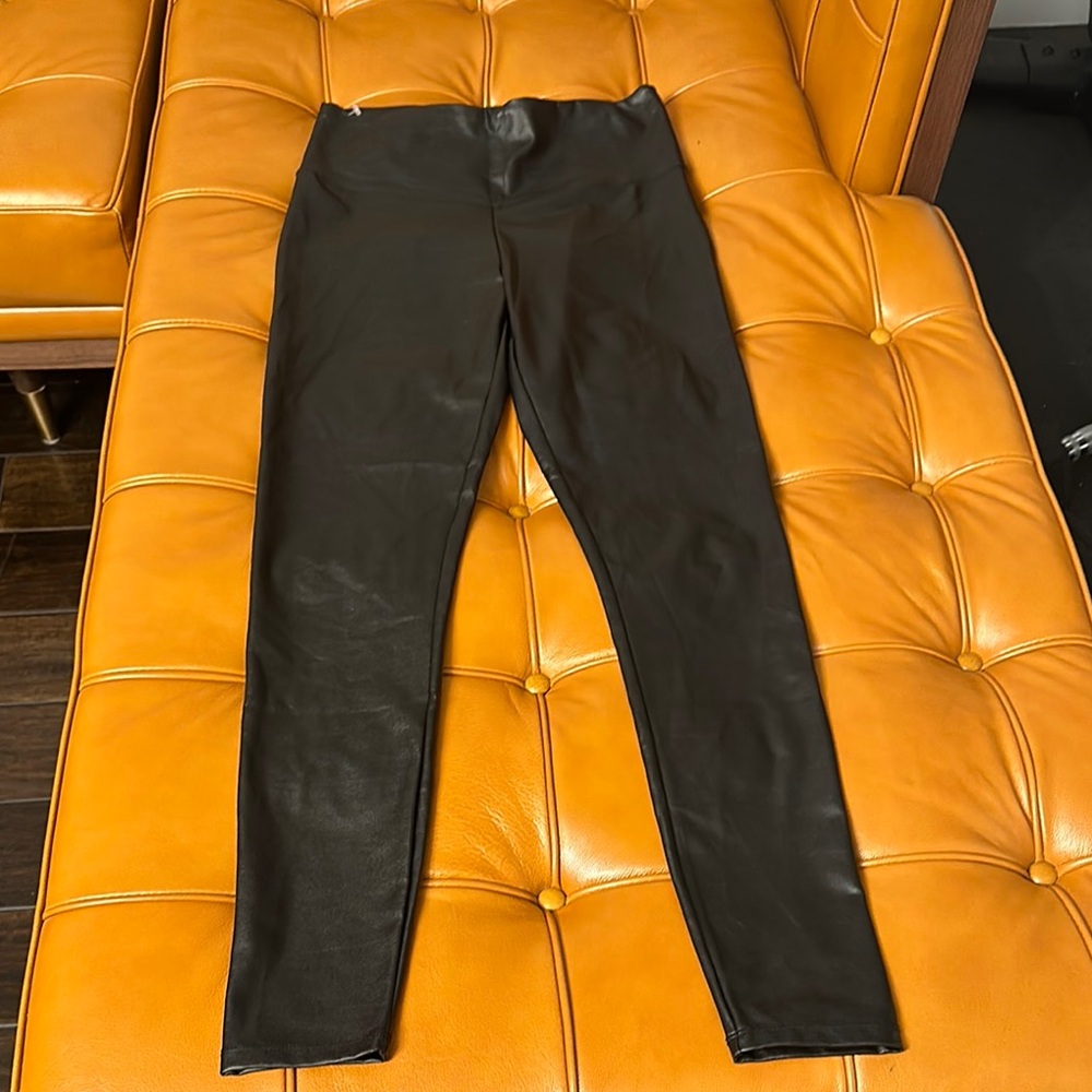 Chic Black Faux Leather Pants
